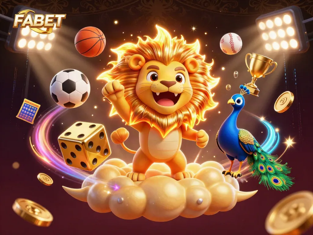 Betting on FABET inspired games with a vibrant dynamic gambling scene featuring rich details.