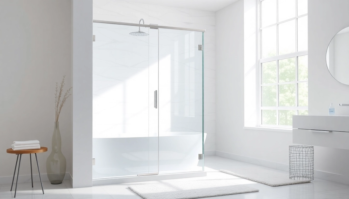 Showcasing stylish shower screens semi frameless in a bright and modern bathroom setting.