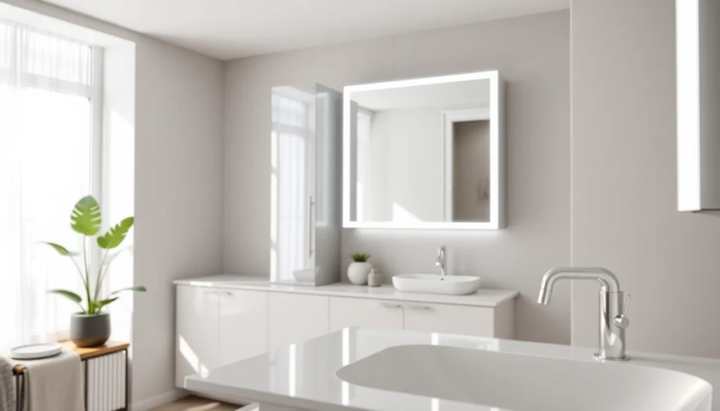 sonni Spiegelschrank mit modernem Design und integrierter Beleuchtung im Badezimmer