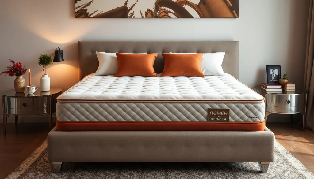 Materasso matrimoniale memory elegante e confortevole con cuscini decorativi in una camera da letto accogliente.