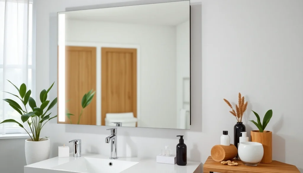 Stylish sonni Spiegelschrank mit eleganter Beleuchtung im modernen Badezimmer