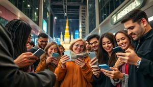 Engaging scene of sportsbooks in Georgia brought to life by diverse individuals using betting apps.