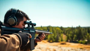 Optimized view of a professional shooter using a forced reset trigger for sale during outdoor practice.