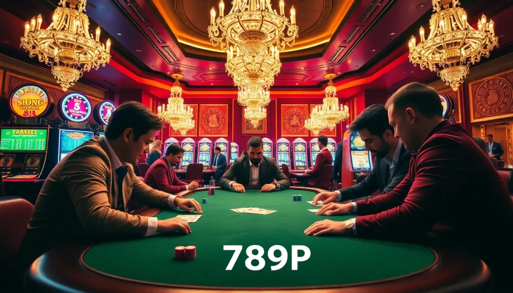 Engaged players enjoying a high-stakes game at 789 P casino, showcasing excitement and luxury.