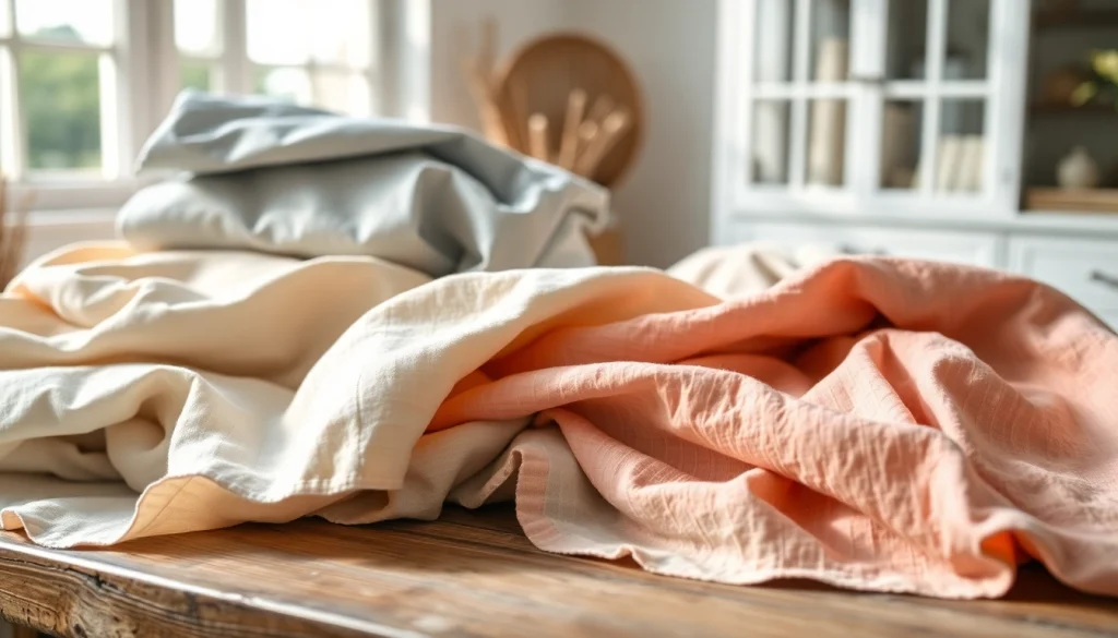 Bekijk hoogwaardige linnen stoffen in diverse texturen en kleuren, mooi gepresenteerd.