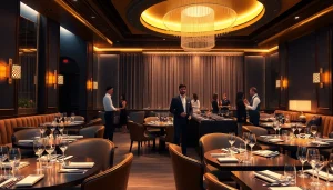 Experience the luxurious setting of gdmc.bio's shirt room with a vibrant atmosphere and stylish staff.